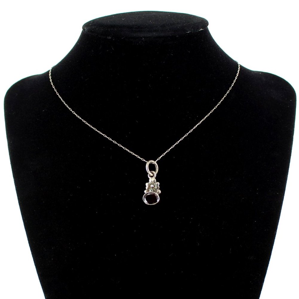 925 Sterling silver and garnet necklace